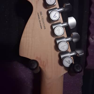Fender American Performer Stratocaster with Rosewood Fretboard 2018 - Present - Arctic White Fender locking tuners, Seymore Duncan pickups white  pickups, pick guard, and accessories. With Fender hardshell fitted case. image 3