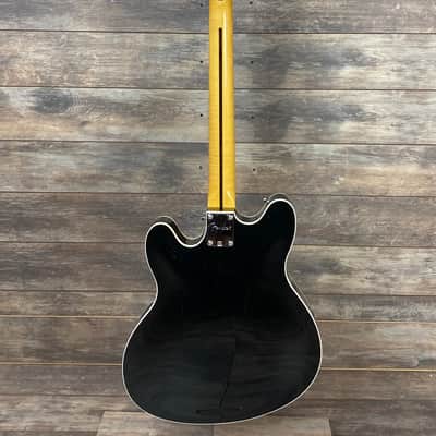Fender Modern Player Starcaster 2015 Black semi-hollowbody with hard case image 4