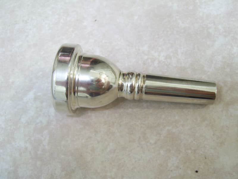 Silver trombone mouthpiece. Large shank image 1