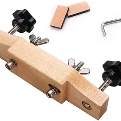 Luthier Tools Solid Maple Guitar Bridge Clamp with Cork Gasket L-Wrench for Classical/Acoustic Guitar Accessory image 2