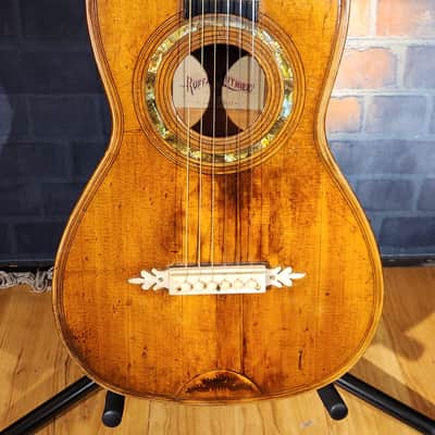 Very Early & Super Cool German Made 1850s-70’s Parlor Acoustic Natural w/ '30s Chipboard Case image 6