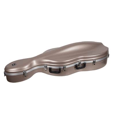 Crossrock 3/4 and 4/4 Size Cello Case | ABS Molded Hardshell with Wheels, Accessory Pocket, 2 Bow Holders, Security Lock, and Detachable Straps-Champagne image 5