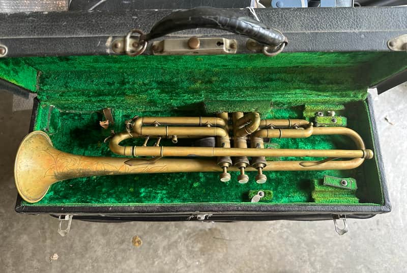 Buescher Model 232 “Aristocrat” Bb Trumpet 1930s - Raw Brass image 1