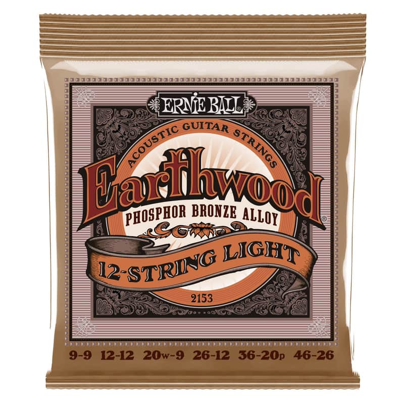 Ernie Ball 2153 Earthwound Slinky Phosphor Bronze Light 12-String Acoustic Guitar Strings (9-46) image 1