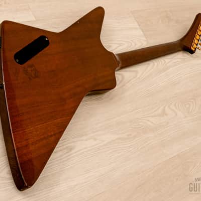 1990s Burny REX-80 Explorer Vintage Electric Guitar Walnut w/ Case, Japan Fernandes image 13