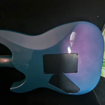 1986 Vintage Kramer Stagemaster Custom Flip Flop Blue Neck Thru Floyd Rose Bridge 1980s USA image 2