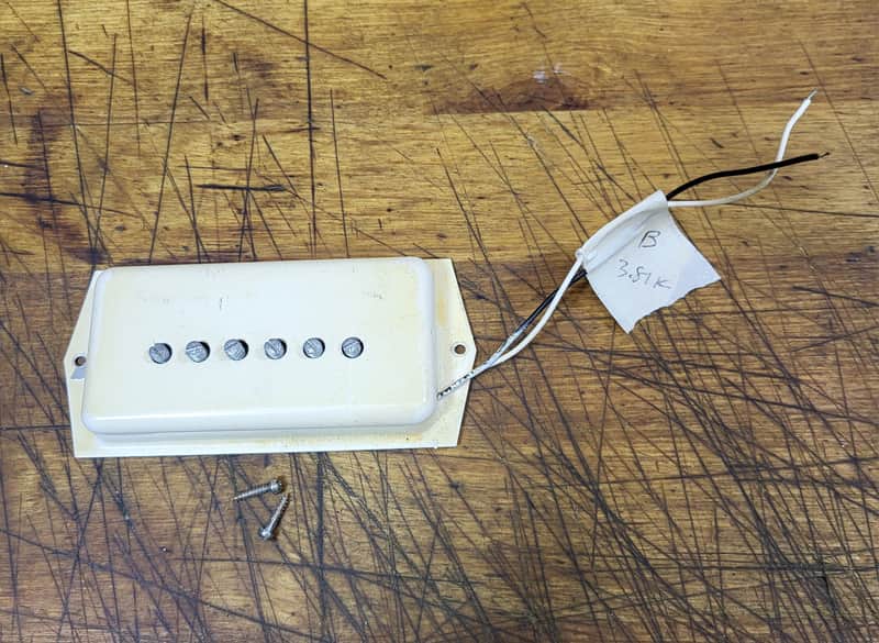 Vintage 1960's Tele-Star Teisco Guyatone Japan Cream Single Coil Electric Guitar Bridge Pickup with Installation Screws Luthier Parts image 1