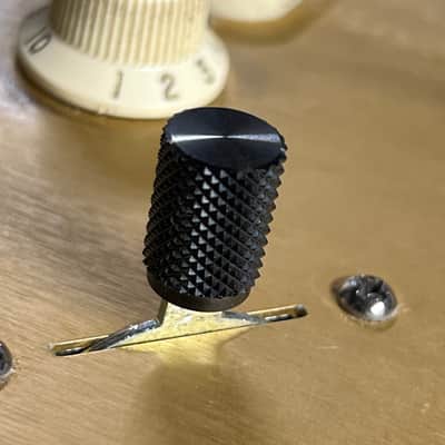 Kinnatone Black Stainless Steel knurled 3 or 5 way Blade style Switch Tip. For Strat or Tele image 3