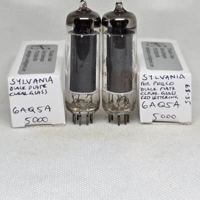 Sylvania 6AQ5A Black Plate Perfectly Matched Pair NOS 6AQ5 EL90