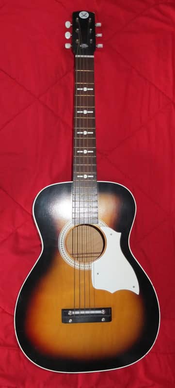 Vintage Silvertone Model 319 Acoustic 1960's Tobacco Sunburst Parlor Guitar image 1