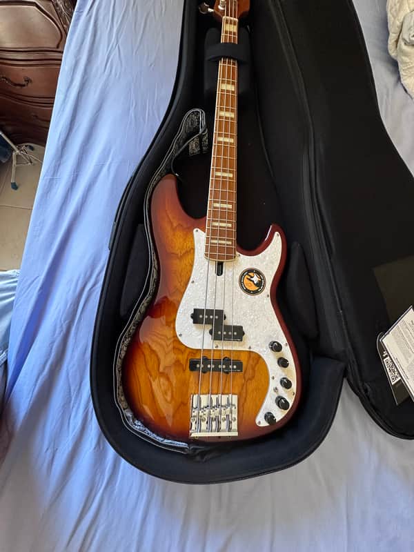 Sire Marcus Miller P8 Swamp Ash P/J 4-String Bass, Tobacco Sunburst, Roasted Maple Fretboard