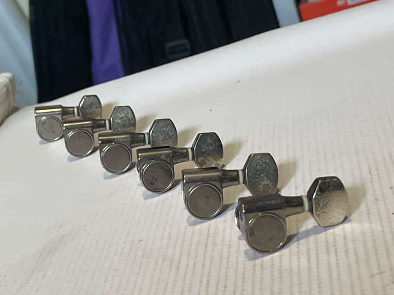 2000's Korean Era Ibanez S & RG Series Cosmo Black Tuning Pegs Tuners 6 In LIne image 1