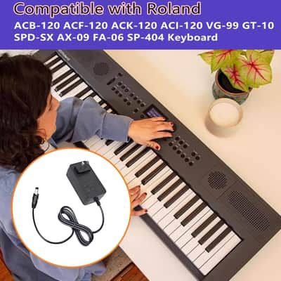 9V Power Adapter Charger Fit for Roland PSB-120 Electronic Keyboard Compatible with Roland PSB-1U ACB-120 ACF-120 ACK-120 ACI-120 VG-99 GT-10 SPD-SX AX-09 FA-06 SP-404 Charger Power Cord PSU image 2