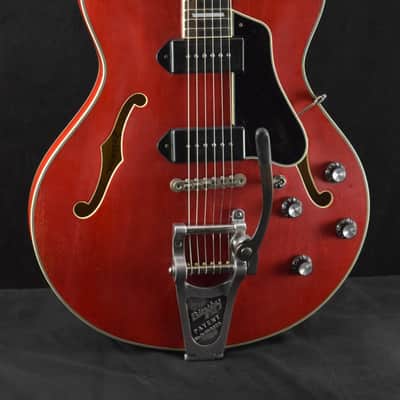 Eastman T64/V-RD Thinline Bigsby Antique Varnish Red Finish image 1