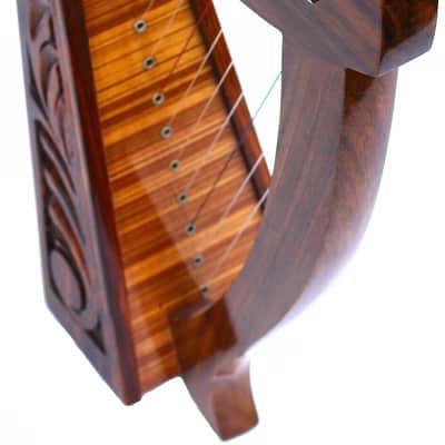 24” Rosewood Celtic Harp 12 String Irish Folk Harp w/ Gig Bag & Tuning Key image 6