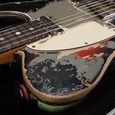 Fender Custom Shop Limited Edition Master Built Joe Strummer Telecaster Heavy Relic - Aged Black over 3-Color Sunburst 712 image 16