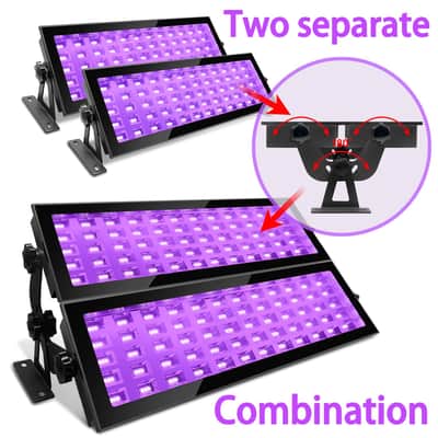 2-Pack 120W Led Black Light Outdoor, Led Blacklight With Plug, Ip66 Waterproof Black Floodlight For Halloween Decor, Glow Party, Stage Lighting, Fluorescent Poster, Etc. image 6