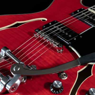 Eastman T486B-RD Thinline, Maple, Seymour Duncan Pickups, Bigsby, Red Finish - NEW image 11