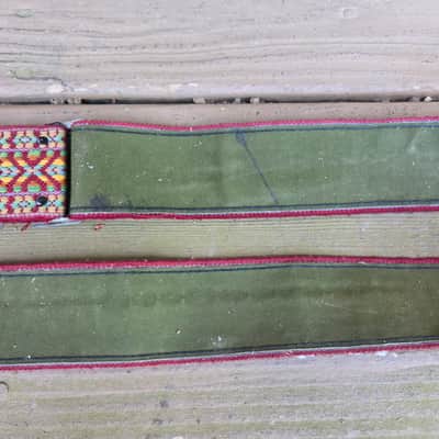 Vintage 1960's Bobby Lee Guitar Strap! Red, Green, Yellow! Metal Buckle! Original Case Candy! image 6