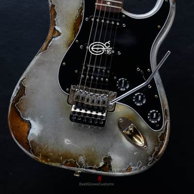 Fender Stratocaster HSS Terminator Metallic Silver Floyd Rose Heavy Relic (RARE) image 4