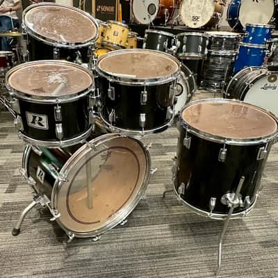 Rogers XP-8 5 Piece Drum Kit 1980 - Jet Black image 7