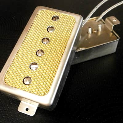 Q pickups Humbucker Sized P90s Set GOLD FOIL Raw cover PAF Fits Gibson Epi Greco Ibanez P90 Tone image 8