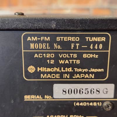 Hitachi FT-440 AM-FM Stereo Tuner image 9