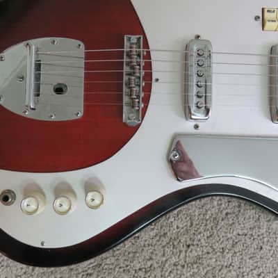 Vintage 1960s Kawai Teisco Electric Guitar Japan Hound Dog Taylor Reburst image 3