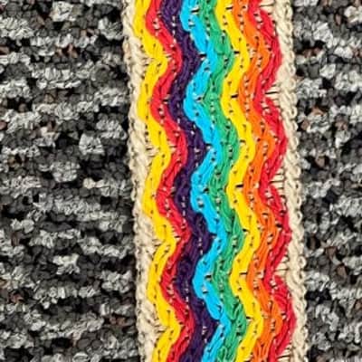 LM Products FM2-RB 2-Inch Vintage Cotton Weave Rainbow Adjustable Guitar Strap image 5
