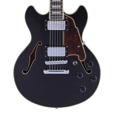 D'Angelico Premier Mini DC Semi-Hollow Electric Guitar - Black Flake - B-Stock image 1