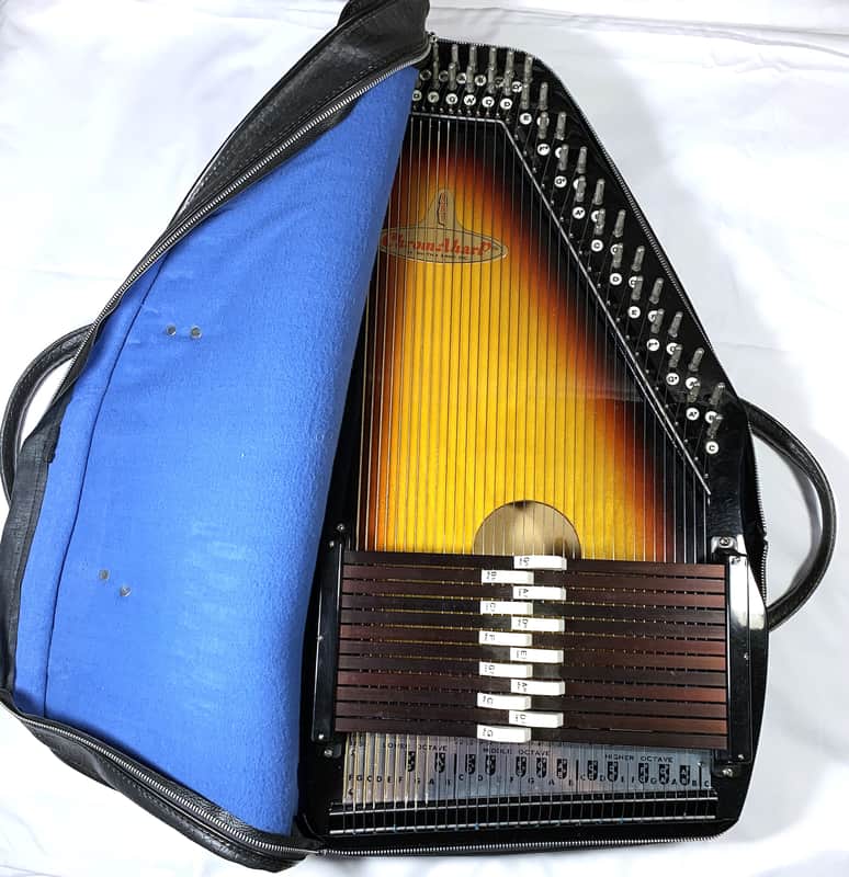 70's Rhythm Band 15-Chord 'ChromAharp' Autoharp with Original Deluxe Vinyl Gigbag image 1