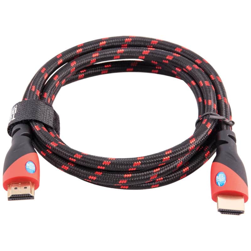 Top Dog Cables - TD-02BKR5- Gold Premium 5' High Speed HDMI Cable with Ethernet - Red/Black - 3D HD Gaming Systems PC DVD TV Blu Ray image 1