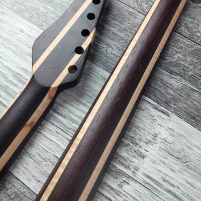 Havok Guitar Neck Wenge Flame Maple Ebony Board, Stainless Steel Frets , 22 Extra Jumbo Jescar Frets image 4