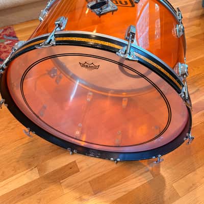 Grail Alert! Vintage 1970’s Ludwig Vistalite 14 x 26 Bass Drum in Amber image 2