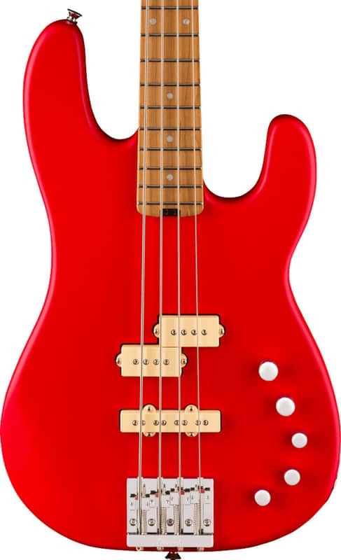 Charvel Pro-Mod San Dimas Bass PJ IV MAH - Bass Guitar - Satin Ferrari Red image 1