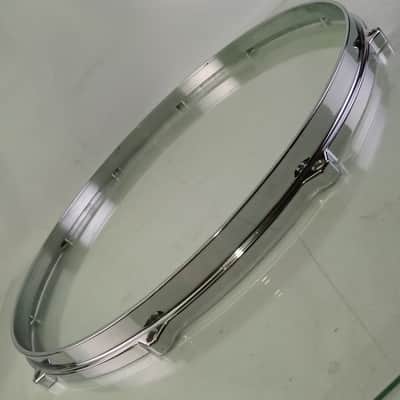 Milestone 16"Die-Cast 10Lug Floor Tom Drum Rim Hoop Vintage 80s Chrome Tempus CA image 2