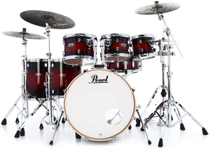 Pearl Decade Maple DMP927SP/C 7-piece Shell Pack with Snare Drum - Gloss Deep Red Burst (DM7PC-RBd1) image 1