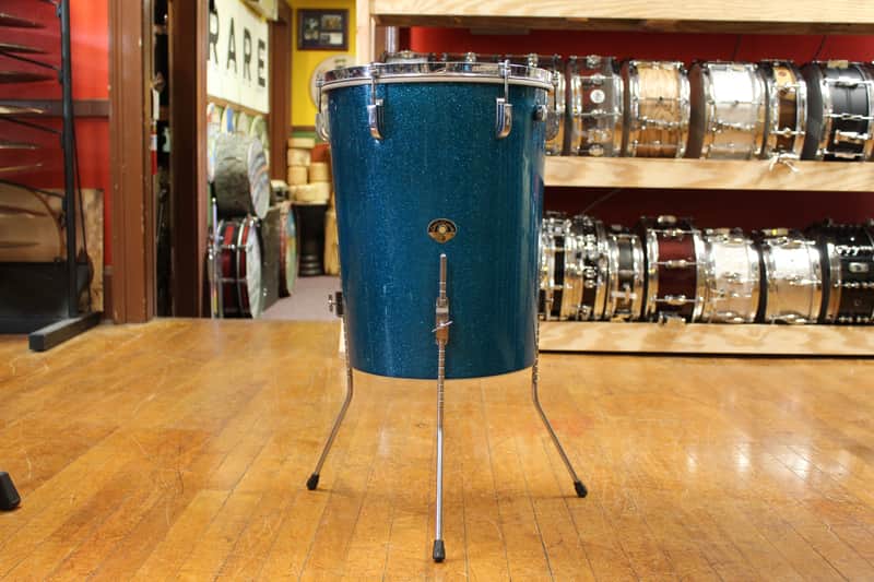 1950s Leedy and Ludwig 18x14 Conga-Tom in Aqua Sparkle image 1