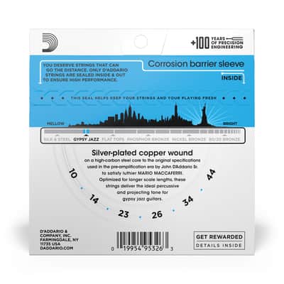 5 Sets D'Addario EJ83L Gypsy Jazz Acoustic Guitar Strings Django Ball End Light 10-44 image 2