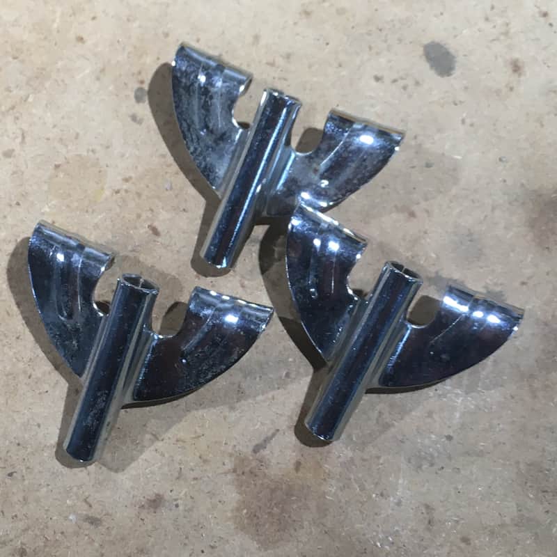 Vintage Made in Japan Bass Drum Wing Claws Rare 1960s MIJ? Chrome Parts Lot Repair image 1