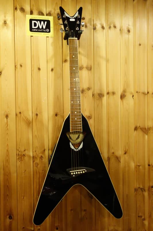 Dean VCO CBK Flying V acoustic guitar black image 1