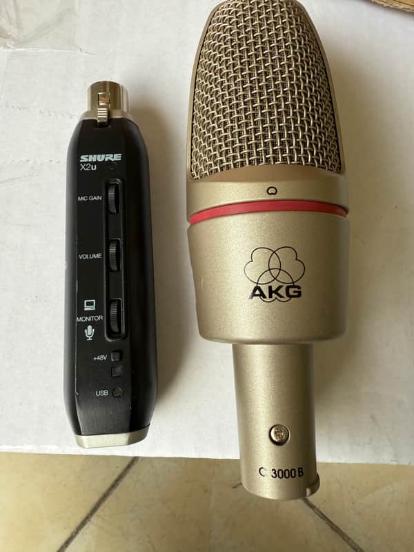 AKG C3000B Condenser Microphone + Shure X2u USB Interface, worldwide shipping image 1