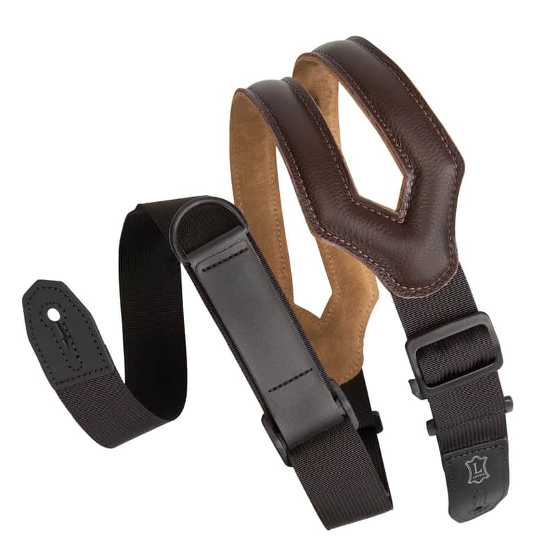 Levy's MRHSS-DBR 3" Right Height Ergonomic Padded Guitar Strap - Dark Brown image 1