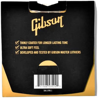 SAG-CPB11 Coated Phosphor Bronze Acoustic Guitar Strings Ultra-Light 11-52 Gibson image 2
