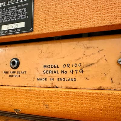 Orange OR100 1973/4 Pics n Text 100W Head - Vintage & Rare image 7