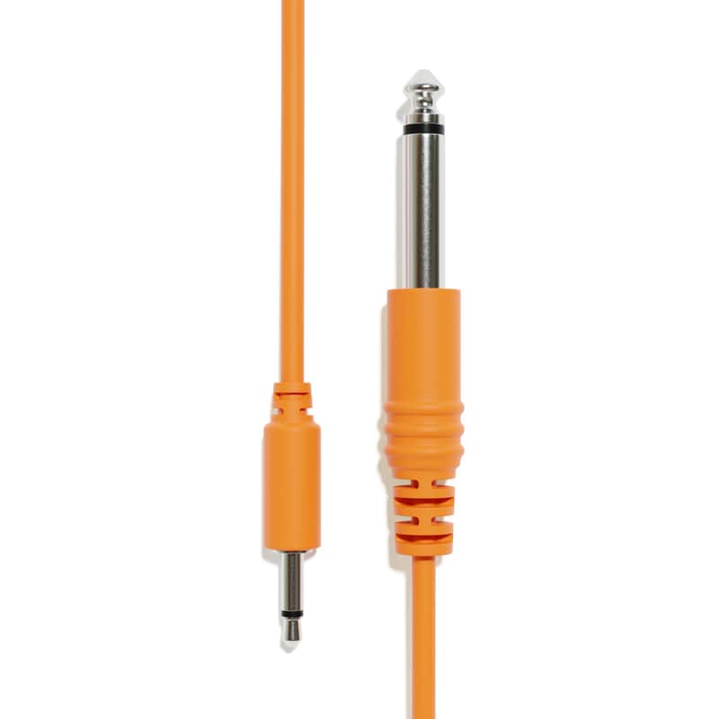 ExcelValley [Orange | 200 cm - 78.74"] 1-Pack - Mono Patch Cables - TS 3.5mm 1/8" to 6.35mm 1/4" Eurorack Synth CV Gate image 1