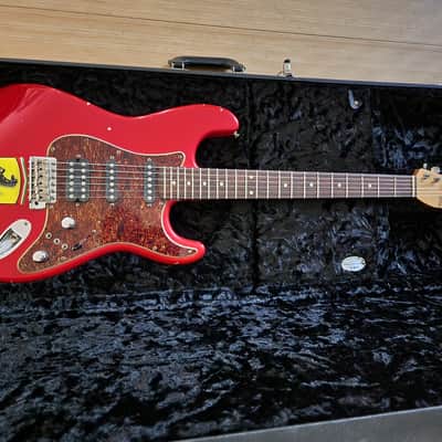 2010s Tatchi Custom Shop '60s Ferrari Red Stratocaster Nitro Relic HSS Super Strat Dream Machine Monstertones w Suhr USA Hardshell Case Moollon MIK image 16