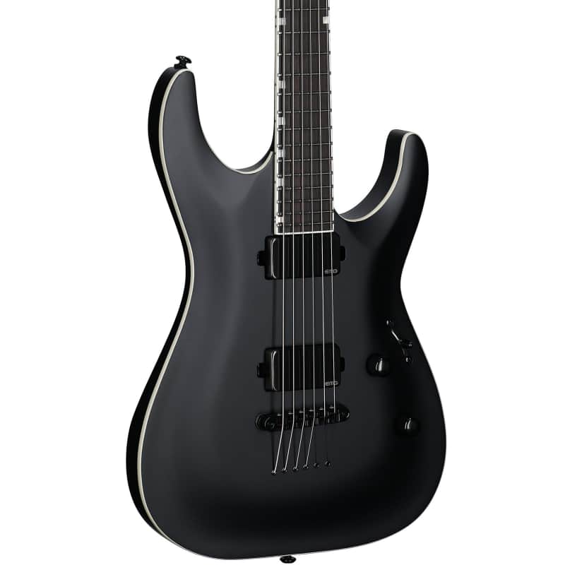 ESP LTD MH-1000B Baritone Electric Guitar, Black Satin, Open Box (Very Good) image 1