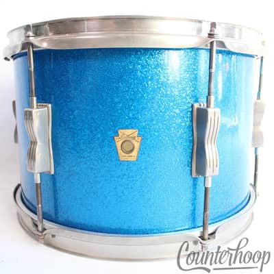 Ludwig 12x8" Tom Drum Blue Sparkle 60s 3Ply Club Date NOB Brass Keystone Chicago image 1