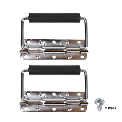 ST-RHW-18 | 2-pack Spring Loaded Case Handles, Stainless Surface Mount Handle with Rubber Grip, for Rack Case, Chest, PA Speaker Cabinet, Chromed image 1